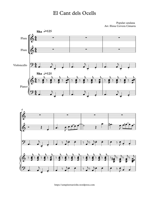 El Can't dels Occells Ska (Arr. Elena Cervera) - Tradicional catalana (Small Ensemble)