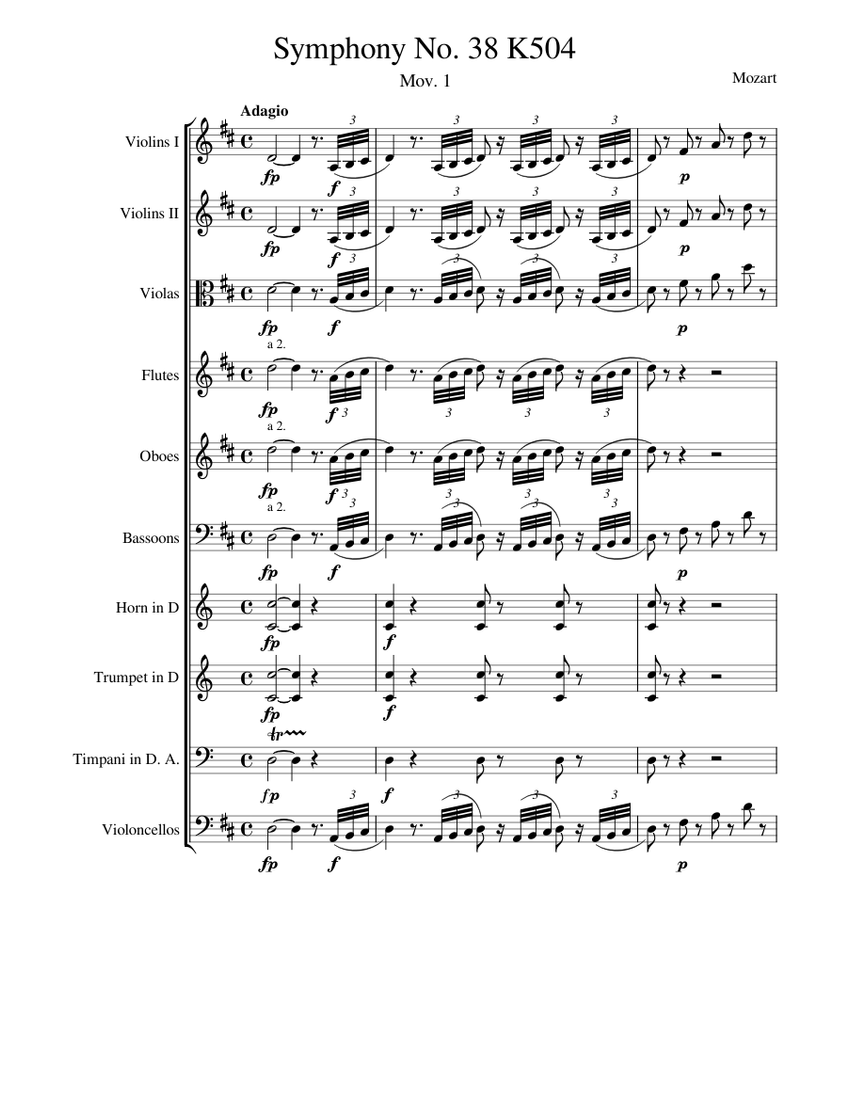 Mozart Symphony No. 38 in D major K504 
