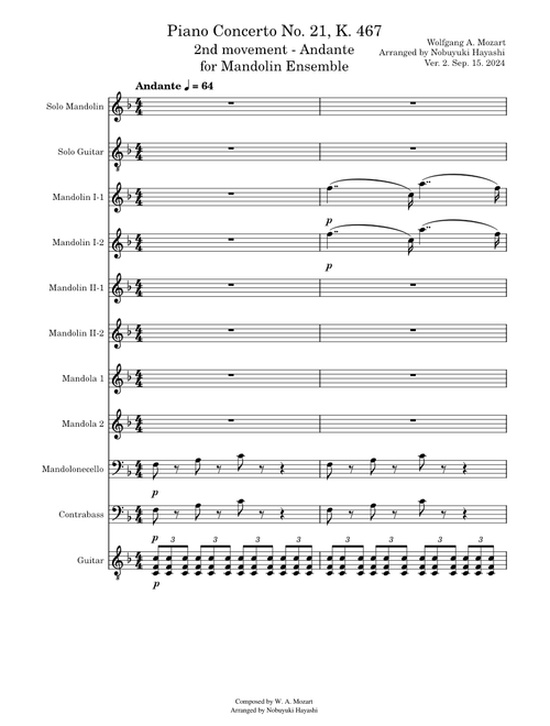 Piano Concerto No. 21, K. 467 2nd movement - Andante – Wolfgang Amadeus Mozart