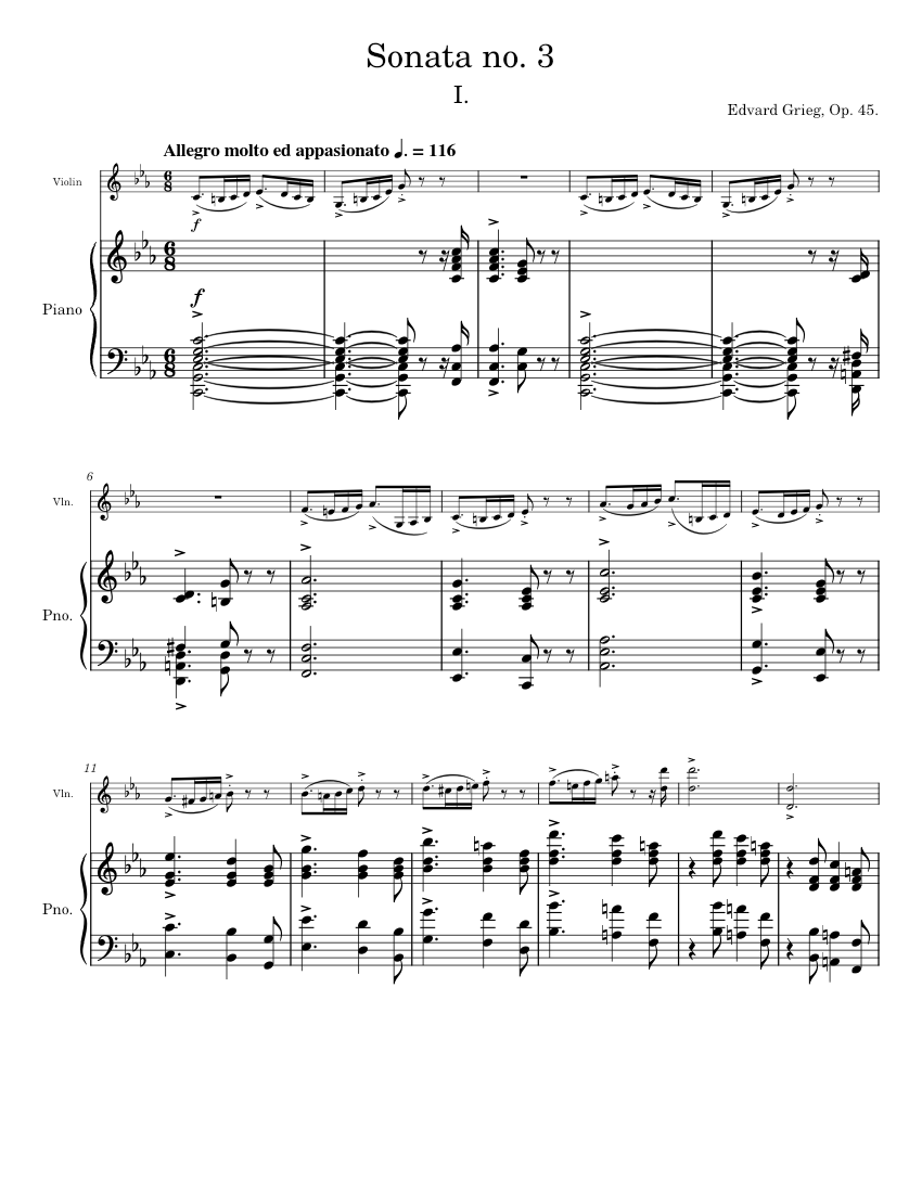その他 Sonata in G for Violin &amp; Piano Grieg: Violin Sonata No. 2 in G Major, Op. 13 – Ficks Music