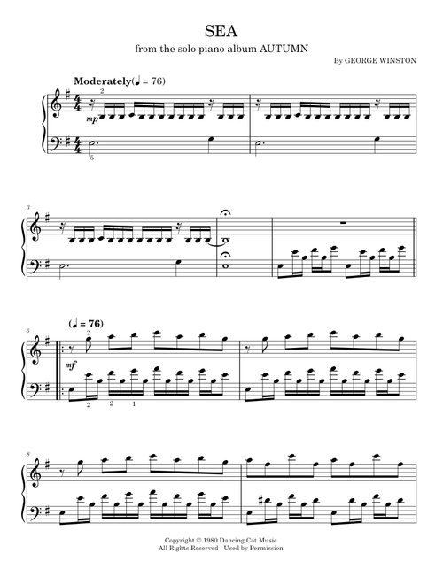 George Winston sheet music by timstudy1 | Play, print, and