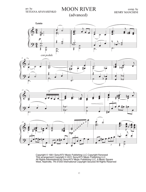 Moon River (Arr. Tetiana Afanasenko) - Andy Williams (Piano Solo)