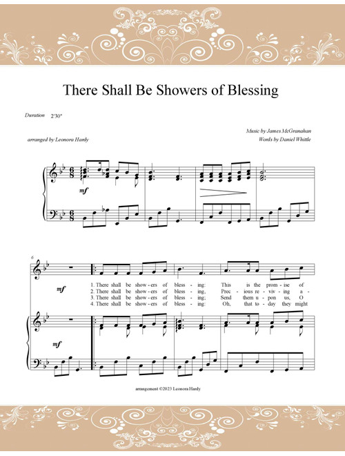 There Shall Be Showers of Blessing (Thanksgiving) (Arr. Leonora Hardy) - James McGranahan Daniel Whittle (Piano Vocal)