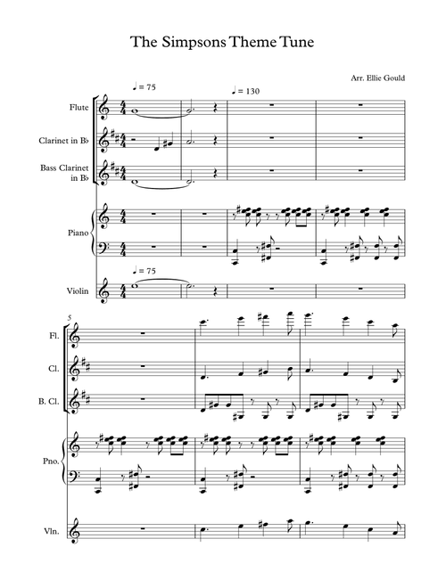 The Simpsons Tm End Credits Theme (Arr. Ellie Gould) - Danny Elfman (Small Ensemble)