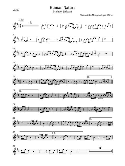 Human Nature (Arr. Melquisedeque C.Silva) - Michael Jackson (Violin Solo)