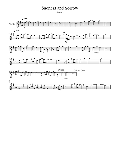 Sadness and Sorrow (Violin)