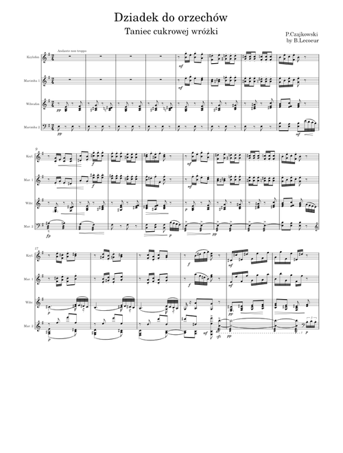 Dance of the Sugar-Plum Fairy (from "The Nutcracker") – Pyotr Ilyich Tchaikovsky The Nutcracker - Dance of the Sugar Plum Fairy - P. Tchaikovsky (percussion quartet)