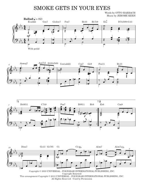 Smoke Gets In Your Eyes [Jazz version] (arr. Brent Edstrom) - Jerome Kern, Otto Harbach, The Platter (Piano Solo)
