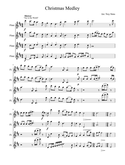 Christmas Medley Flute Quartet