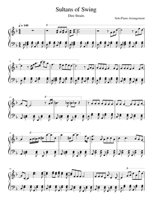 Sultans of swing – Dire Straits Sheet Music and Tab with Chords