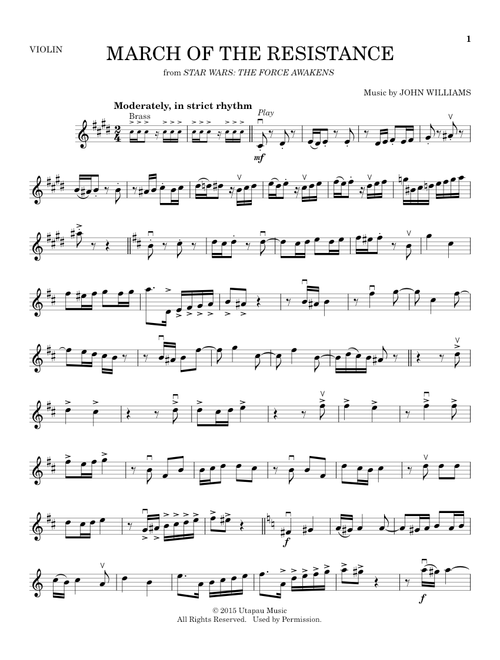 March Of The Resistance (from Star Wars: The Force Awakens) - John Williams (Violin Solo)