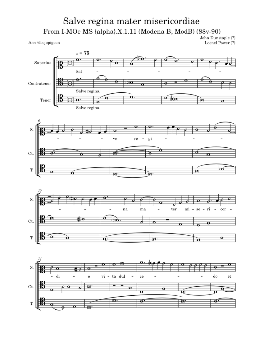 Salve Regina Mater Misericordiae John Dunstaple Sheet Music For salve-regina-mater-misericordiae-john-dunstaple-sheet-music-for