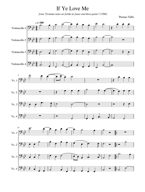 If Ye Love Me (Arr. Brian Myers) - Thomas Tallis (String Ensemble)