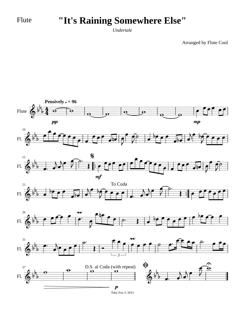 It's Raining Flute Guide.pdf It s Raining Somewhere Else Sheet Music for Flute (Solo) | MuseScore.com