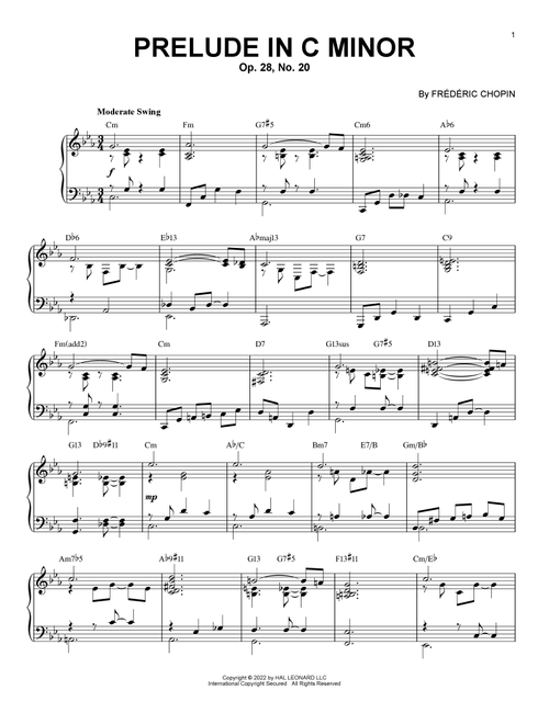 Prelude In C Minor, Op. 28, No. 20 [Jazz version] (arr. Brent Edstrom) - Frederic Chopin (Piano Solo)