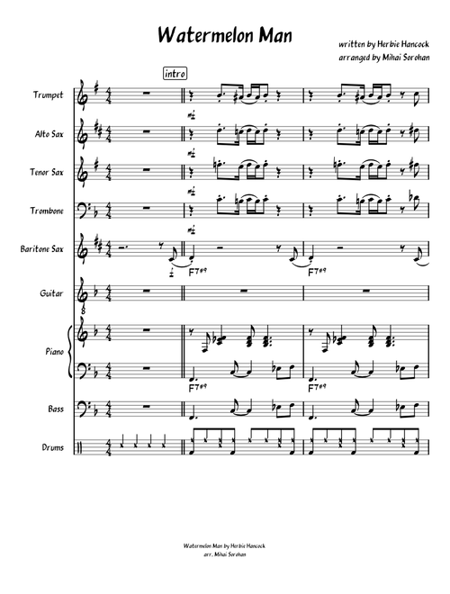 "Watermelon Man" Jazz Combo Arrangement