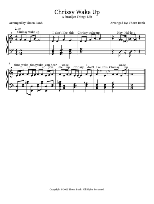 Chrissy Wake Up (Arr. Thorn Banh) - The Gregory Bothers (Piano Solo)