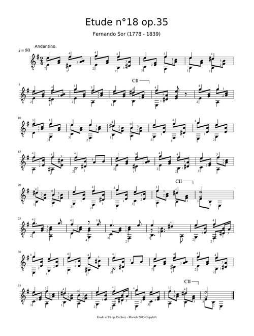 Etude n°18 op.35 - Fernando Sor (1778 - 1839)