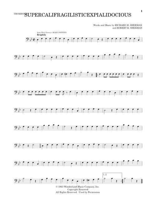 Supercalifragilisticexpialidocious (from Mary Poppins) - Julie Andrews (Trombone Solo)