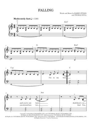 Play Official version of Falling Sheet Music by Harry Styles for Piano ...