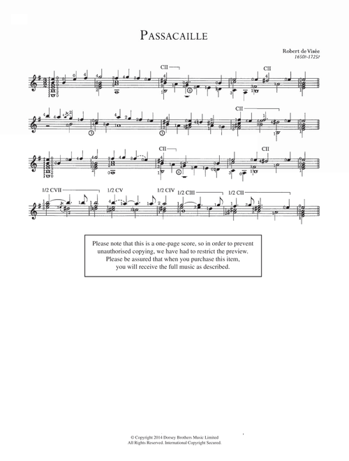 Passacaille - Robert Visee (Easy Guitar)