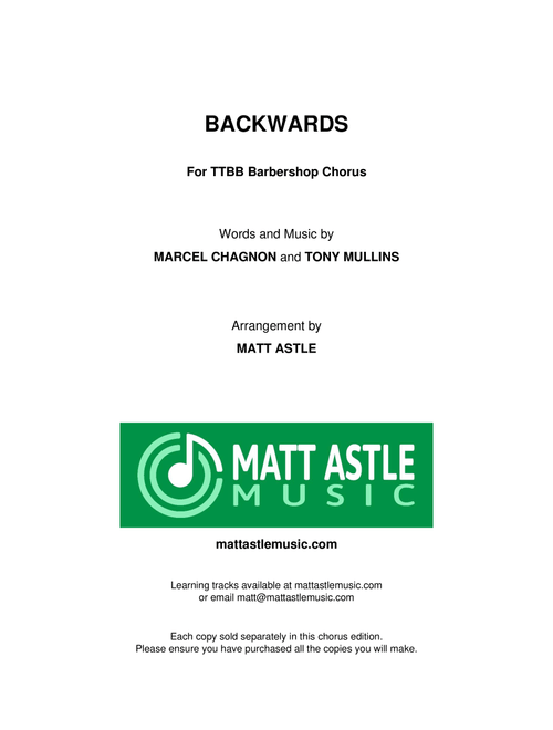 Backwards (Arr. Matt Astle) - Rascal Flatts (Choral, TTBB)