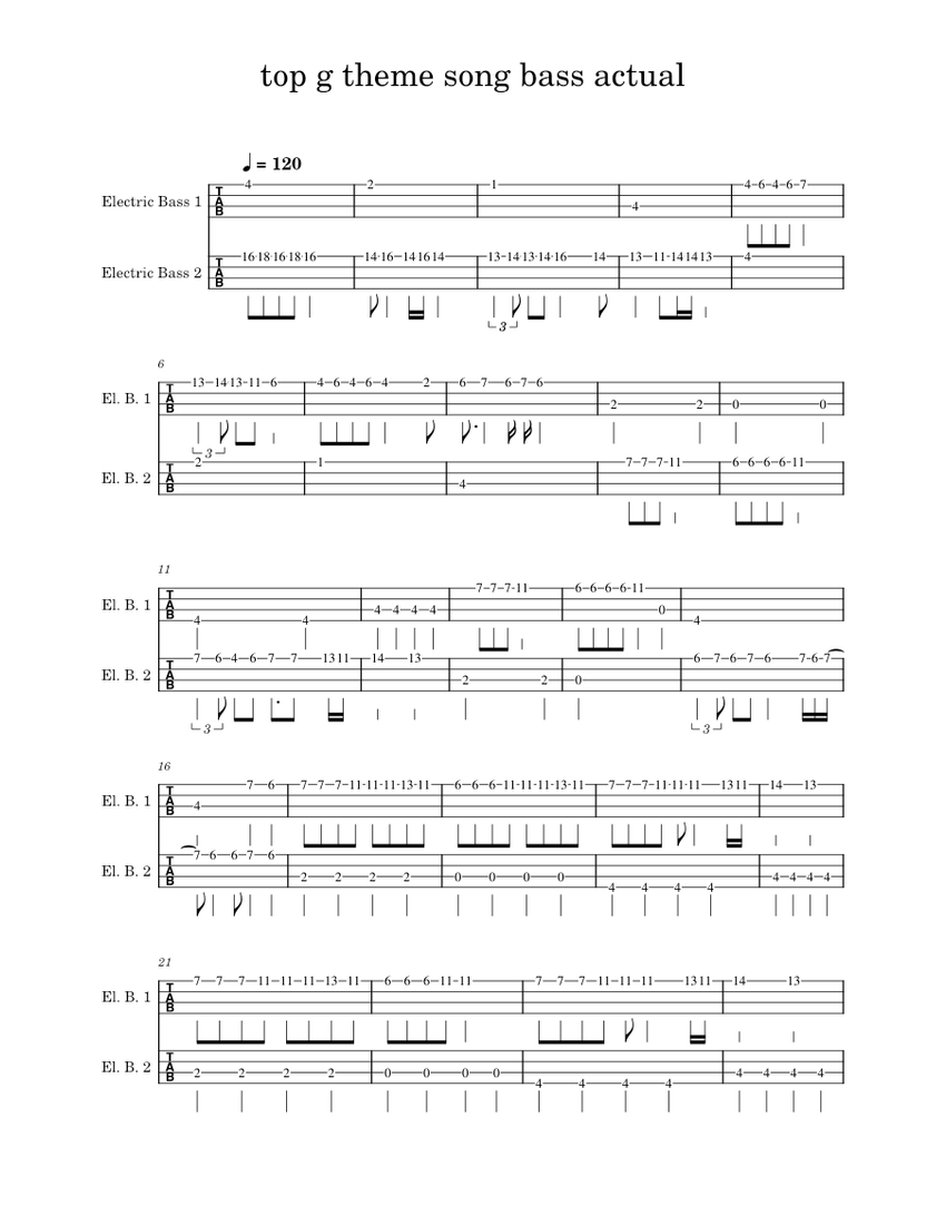 Tourner dans le vide Indila BASS DUO Sheet music for Bass guitar