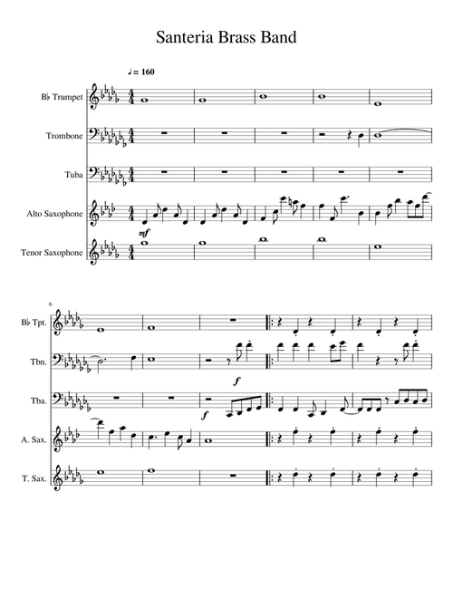 Santeria Brass Band Arrangment