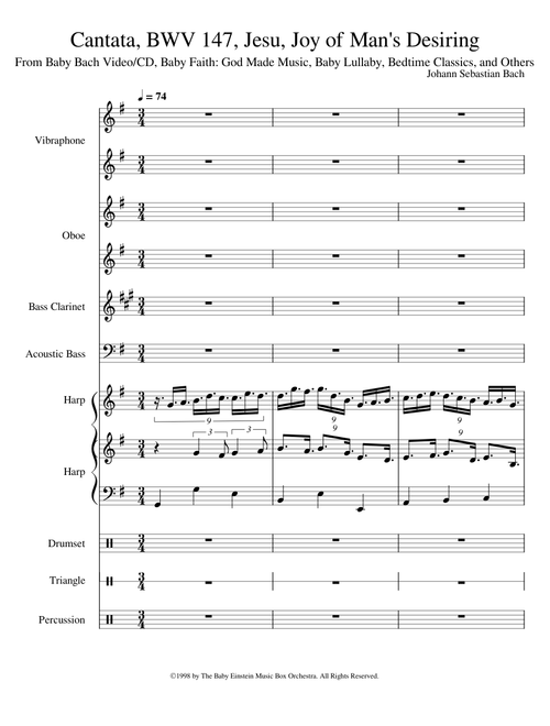 Jesu, Joy of Man's Desiring – Johann Sebastian Bach Cantata, BWV 147, Jesu, Joy of Man's Desiring - Baby Bach