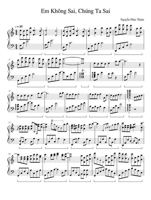 Em Không Sai, Chúng Ta Sai - ERIK - Piano Solo