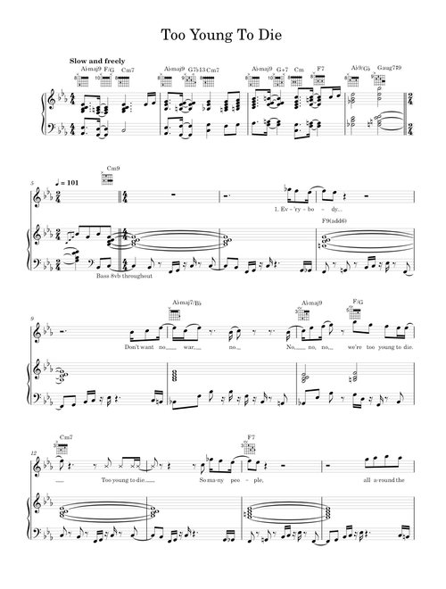 Too young to die - Jamiroquai (Piano-Voice-Guitar)