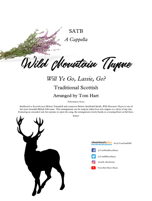 Wild Mountain Thyme (Arr. Tom Hart) - Traditional Scottish (Choral, SATB)