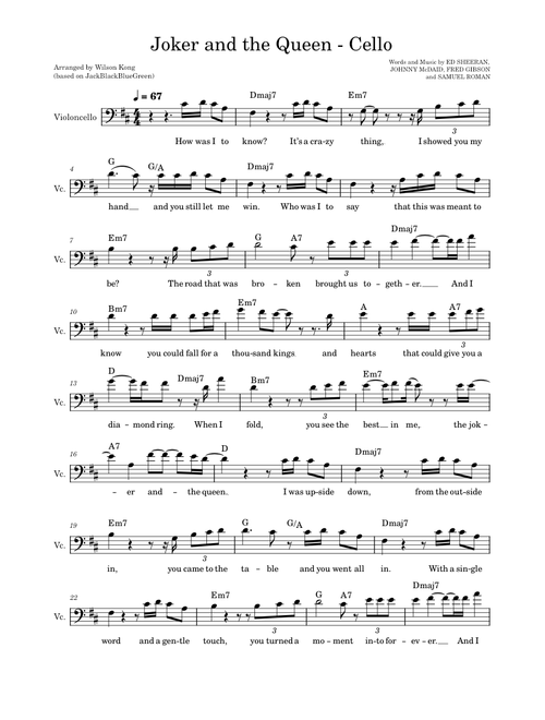 The joker and the queen – Ed Sheeran Cello solo