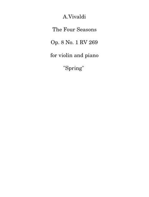 Concerto in E major - A. Vivaldi