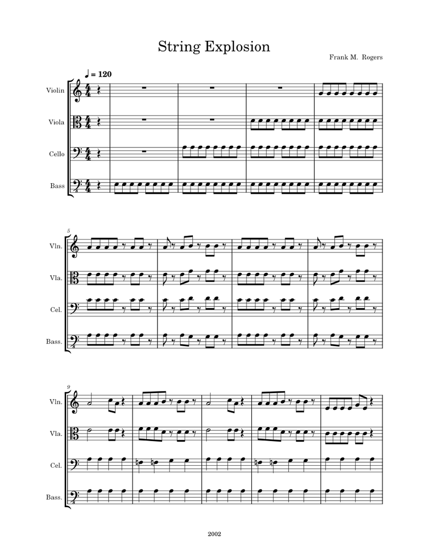 String Explosion Cello Notes String Explosion – Frank M. Rodgers String Explosion Sheet Music for ...