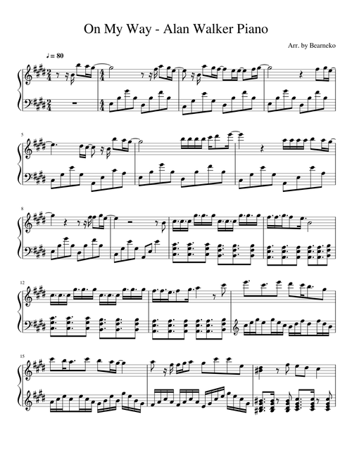 On My Way - Alan Walker piano
