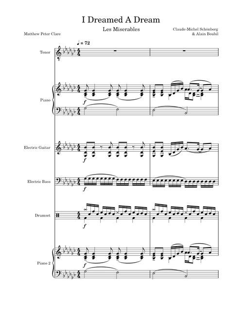 I Dreamed A Dream - Baritone Key