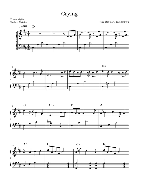Crying – Roy Orbison & Joe Melson