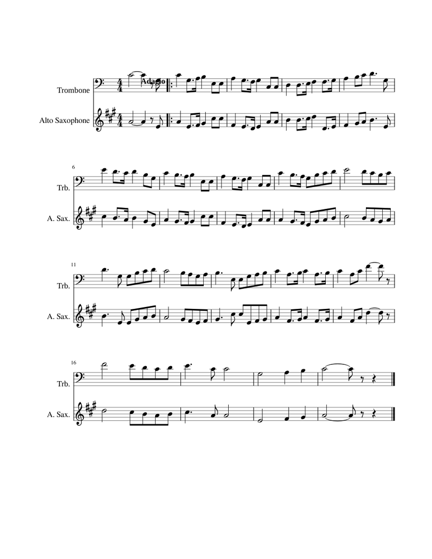 USSR National Anthem Sheet music for Trombone, Saxophone alto (Mixed