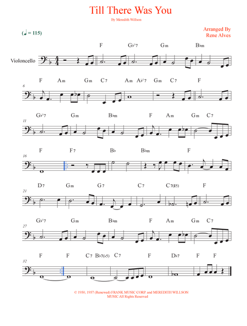 Till There Was You (Arr. Rene Alves) - The Beatles (Cello Solo)
