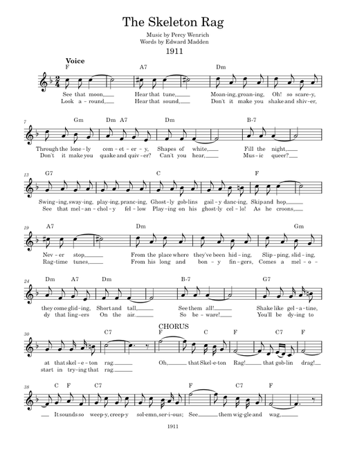 The Skeleton Rag with Chords (Halloween)