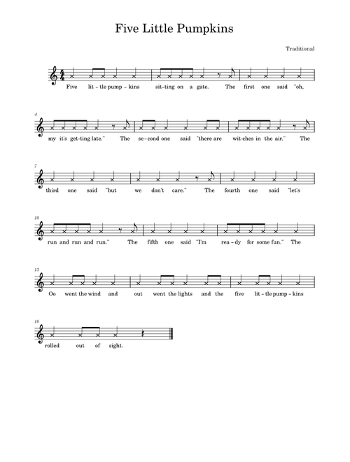 Five Little Pumpkins – Misc tunes