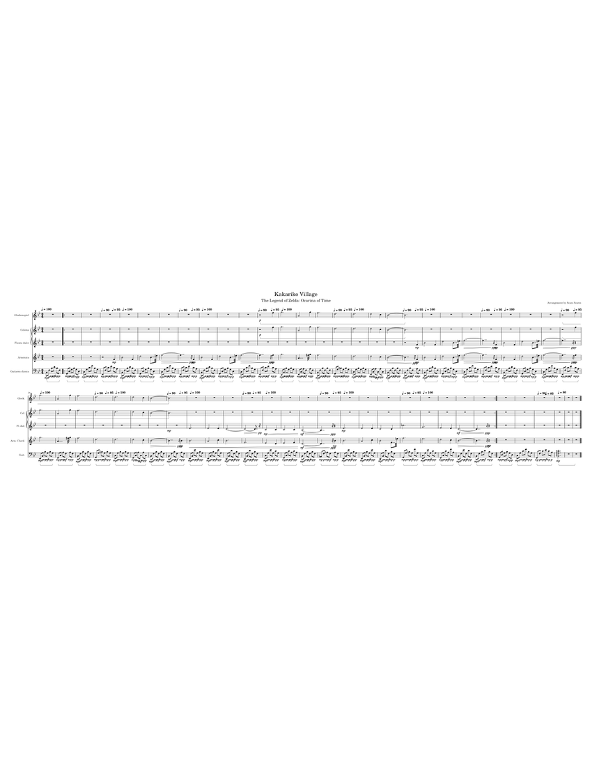 Kakariko Village The Legend of Zelda Ocarina of Time Sheet music for Celesta, Glockenspiel