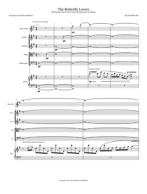 The Butterfly Lovers (Arr. Christin Hablewitz) - Zhanhao He (Small Ensemble)