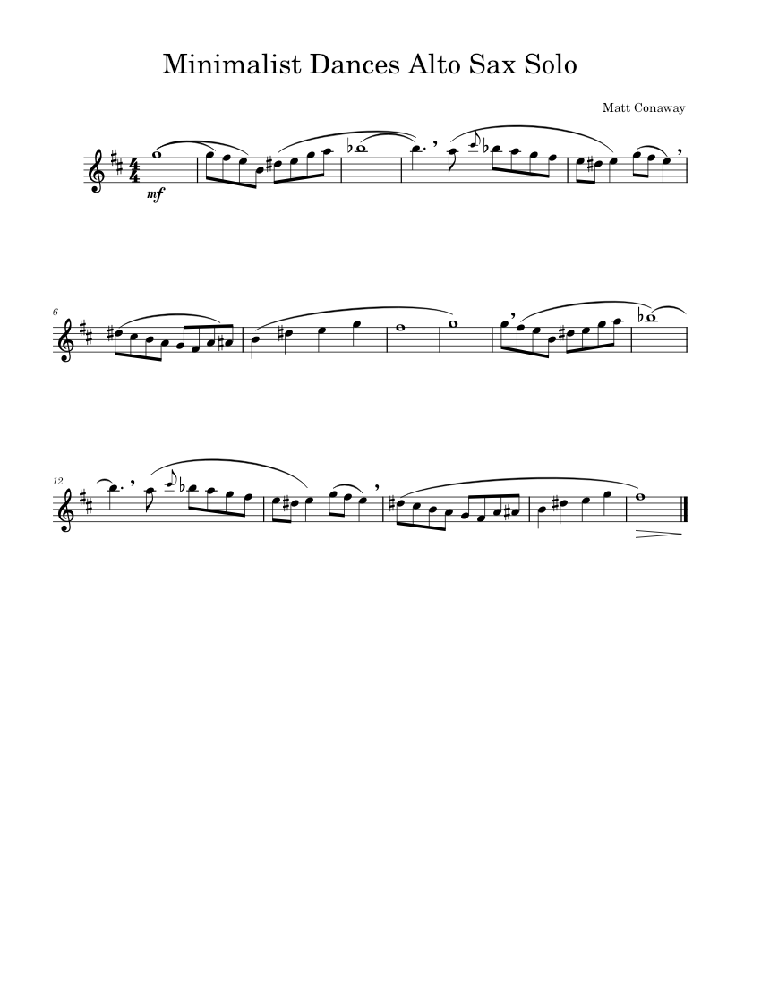 Minimalist Dances Sheet music for Saxophone alto (Solo)