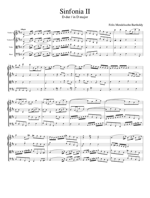 String Symphony No. 2 in D major M. 1 - Mendelssohn