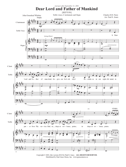 Dear Lord and Father of Mankind (Arr. Paul S. Jones) - Paul S Jones (Choral, Unison)