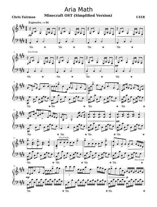 Minecraft OST: Aria Math (Intermediate)
