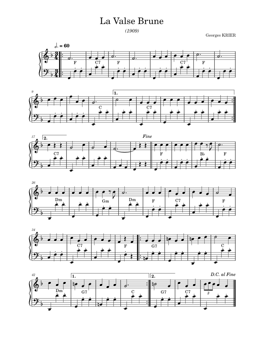 La Valse Brune Krier Sheet music for Accordion (Solo