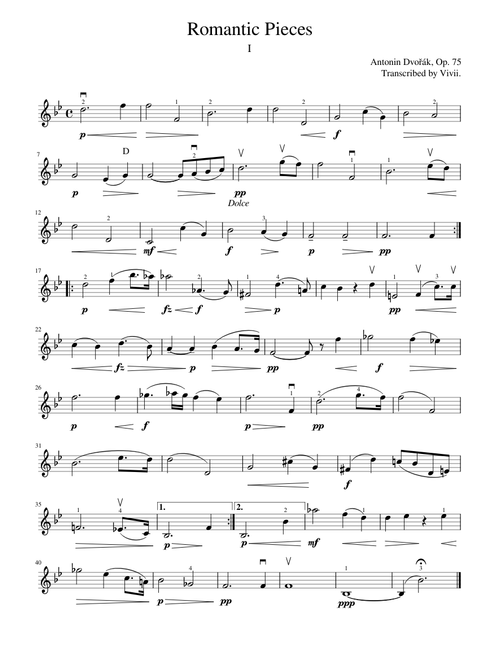 Dvorak Romantic Pieces no 1 443hz